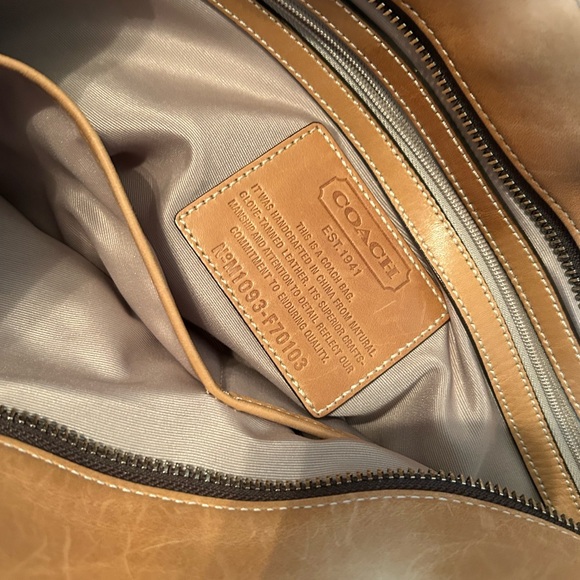 Coach Leather Tote Messenger Bag F70103 Crossbody Laptop Work Briefcase - Picture 5 of 8